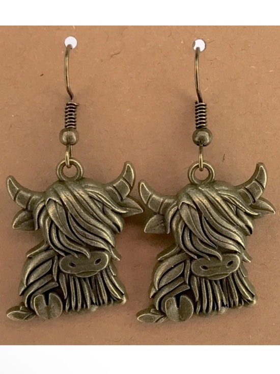 Fashion Jewelry Jewelry - Bronze Highland Cow Earrings